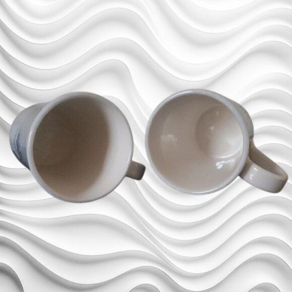 Italian Hand Crafted Ceramiche Umbre Winter Snowflake Frost Mugs  Set of 2  NWT - Picture 8 of 9